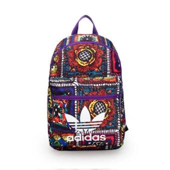 ADIDAS กระเป๋าเป้แฟชั่นผ้าโพลีเอสเตอร์หนาพิมพ์ลายดอกไม้(สีม่วง) ADIDAS กระเป๋าเป้แฟชั่นผ้าโพลีเอสเตอร์หนาพิมพ์ลายดอกไม้(สีม่วง)