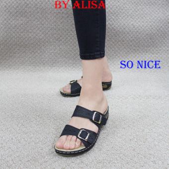 Alisa Shoes รองเท้าหนังเพื่อสุขภาพ รุ่น RC61368-29 Black Alisa Shoes รองเท้าหนังเพื่อสุขภาพ รุ่น RC61368-29 Black