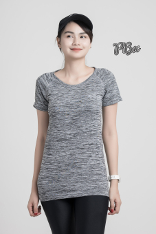 PBx - Exercise Lady T Shirt -เสื้อออกกำลังกาย ฟิตเนท ปั่นจักรยานพิลาทิสสำหรับผู้หญิง สีเทา PBx - Exercise Lady T Shirt -เสื้อออกกำลังกาย ฟิตเนท ปั่นจักรยานพิลาทิสสำหรับผู้หญิง สีเทา
