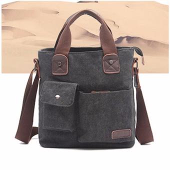 Peimm Modello Casual กระเป๋าสะพายพาดลำตัว กระเป่า Messenger ผ้าแคนวาส Multi Function (สีดำ) Peimm Modello Casual กระเป๋าสะพายพาดลำตัว กระเป่า Messenger ผ้าแคนวาส Multi Function (สีดำ)