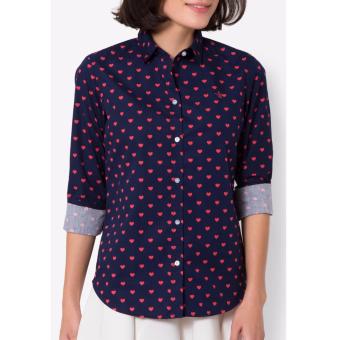 PRIMO LINEA เสื้อเชิ้ตแขนยาว ลายหัวใจ รุ่น 4JW42L5095 (สีกรมท่า) PRIMO LINEA เสื้อเชิ้ตแขนยาว ลายหัวใจ รุ่น 4JW42L5095 (สีกรมท่า)
