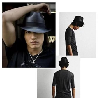 Fedora หมวกปานามาสีดำ หมวกแฟชั่น มีสายสีดำคาดที่ตัวหมวก 1 ชิ้น Fedora หมวกปานามาสีดำ หมวกแฟชั่น มีสายสีดำคาดที่ตัวหมวก 1 ชิ้น