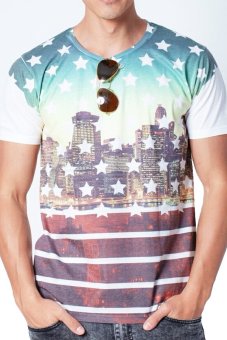 5th Avenue เสื้อยืดคอกลม Star Nyc Full Print White 5th Avenue เสื้อยืดคอกลม Star Nyc Full Print White