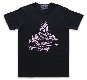 ATLAST เสื้อยืดคอกลม ลาย Summer Camp สีดำ ATLAST เสื้อยืดคอกลม ลาย Summer Camp สีดำ
