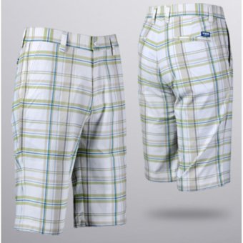 EXCEED กางเกงกอล์ฟขาสั้น KUZ010 #11 สีขาวเส้นเขียวฟ้า PGM Men's Golf Short Gentleman Plaid Quick Dry Sport Trousers Summer Breathable Short XXS-3XL WHITE-GREEN COLOUR EXCEED กางเกงกอล์ฟขาสั้น KUZ010 #11 สีขาวเส้นเขียวฟ้า PGM Men's Golf Short Gentleman Plaid Quick Dry Sport Trousers Summer Breathable Short XXS-3XL WHITE-GREEN COLOUR