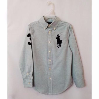 Polo Ralph Lauren เสื้อเชิ๊ตผ้า สีเขียว Oxford ปักม้าใหญ่สีกรมท่าเข้ม แขนยาว Polo Ralph Lauren เสื้อเชิ๊ตผ้า สีเขียว Oxford ปักม้าใหญ่สีกรมท่าเข้ม แขนยาว
