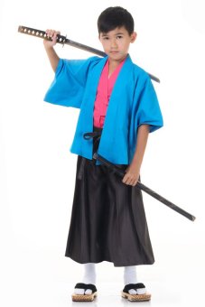 Princess of Asia ชุดฮากามะเด็ก พร้อมเสื้อคลุมฮาโอริ (สีฟ้า/ดำ) Princess of Asia ชุดฮากามะเด็ก พร้อมเสื้อคลุมฮาโอริ (สีฟ้า/ดำ)