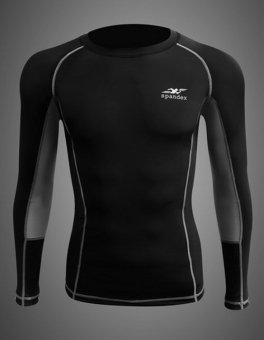 Spandex เสื้อรัดกล้ามเนื้อแขนยาวตัดต่อ รุ่น S003 (สีดำ/ตะเข็บเทา) Spandex เสื้อรัดกล้ามเนื้อแขนยาวตัดต่อ รุ่น S003 (สีดำ/ตะเข็บเทา)