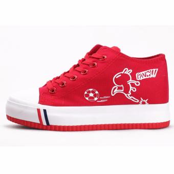 Korean version Canvas shoes ผ้าใบสีแดง รองเท้าผ้าใบผู้หญิง รองเท้าผ้าใบ เกาหลี รุ่น(Red) Korean version Canvas shoes ผ้าใบสีแดง รองเท้าผ้าใบผู้หญิง รองเท้าผ้าใบ เกาหลี รุ่น(Red)