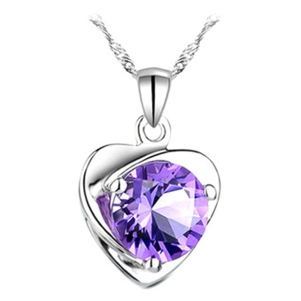 TANITTgems สร้อยคอเงินแท้ ประดับจี้หัวใจพลอยอะเมทิสต์ (Sterling Silver) TANITTgems สร้อยคอเงินแท้ ประดับจี้หัวใจพลอยอะเมทิสต์ (Sterling Silver)