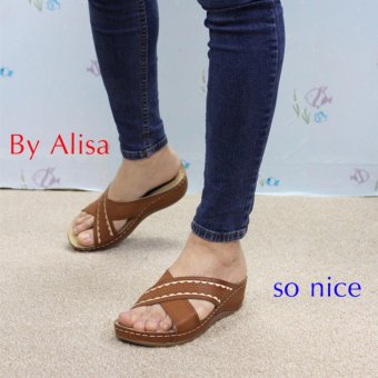 Alisa Shoes รองเท้าเพื่อสุขภาพ รุ่น RCB90556-16A Brown Alisa Shoes รองเท้าเพื่อสุขภาพ รุ่น RCB90556-16A Brown