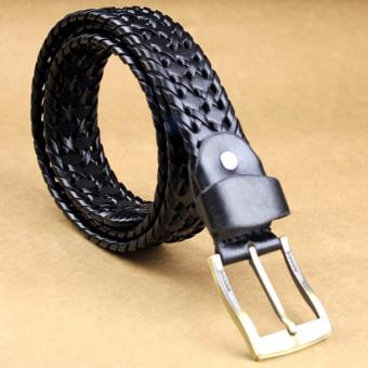 A-shop เข็มขัดผู้หญิง เข็มขัดหนัง สไตล์วินเทจ Knit-110Black A-shop เข็มขัดผู้หญิง เข็มขัดหนัง สไตล์วินเทจ Knit-110Black