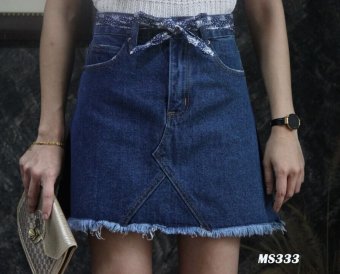 Platinum Fashion กระโปรงยีนส์ขาสั้นเอวสูง รุ่นMS333 Platinum Fashion กระโปรงยีนส์ขาสั้นเอวสูง รุ่นMS333