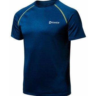 Tesla เสื้อคอกลม HyperDri Regular Fit- Navy Tesla เสื้อคอกลม HyperDri Regular Fit- Navy