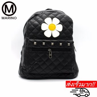 Marino กระเป๋า กระเป๋าเป้สะพายหลังสีดำ กระเป๋าหนัง PU No.0227 - Black Marino กระเป๋า กระเป๋าเป้สะพายหลังสีดำ กระเป๋าหนัง PU No.0227 - Black