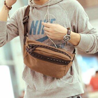 CV04-Brown กระเป๋าคาดอก กระเป๋าคาดเอว ผ้าแคนวาส สีน้ำตาล กระเป๋าผู้ชาย CV04-Brown กระเป๋าคาดอก กระเป๋าคาดเอว ผ้าแคนวาส สีน้ำตาล กระเป๋าผู้ชาย
