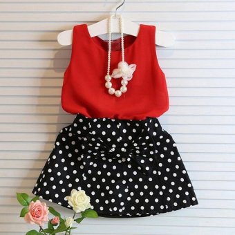 2ชิ้นเสื้อหน้าร้อนเด็กสาว ToddlerKids เสื้อยืดเสื้อ+แต่งตัวชุดกระโปรงชุด 2ชิ้นเสื้อหน้าร้อนเด็กสาว ToddlerKids เสื้อยืดเสื้อ+แต่งตัวชุดกระโปรงชุด