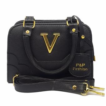 P&P Fashion Women Bag กระเป๋าถือแฟชั่นพร้อมสะพายข้างขายดี (สีดำ) P&P Fashion Women Bag กระเป๋าถือแฟชั่นพร้อมสะพายข้างขายดี (สีดำ)