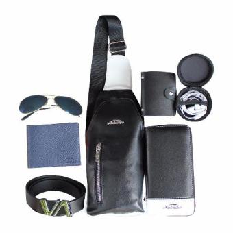 Peimm Modello 7 pieces Set Shoulder Bag & Wallet Bag กระเป๋าสตางค์+กระเป๋าสะพายพาดลำตัว กระเป๋าคาดอก กันน้ำ สไตส์เกาหลี (สีดำ) Peimm Modello 7 pieces Set Shoulder Bag & Wallet Bag กระเป๋าสตางค์+กระเป๋าสะพายพาดลำตัว กระเป๋าคาดอก กันน้ำ สไตส์เกาหลี (สีดำ)