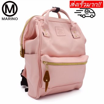 Marino กระเป๋าสะพายหลัง กระเป๋าหนัง กระเป๋าเป้หนัง PU No.0233 - Pink Marino กระเป๋าสะพายหลัง กระเป๋าหนัง กระเป๋าเป้หนัง PU No.0233 - Pink