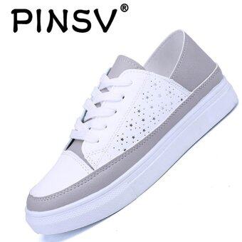 PINSV แฟชั่นสตรีรองเท้าลำลองรองเท้าสเก็ตบอร์ดรองเท้าผ้าใบ (ขาว) PINSV แฟชั่นสตรีรองเท้าลำลองรองเท้าสเก็ตบอร์ดรองเท้าผ้าใบ (ขาว)
