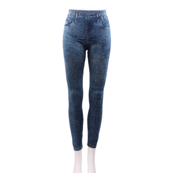 Allwin ยืดยีนส์ผู้หญิงกางเกงยีนดูผอมเพรียว Jeggings กางเกงรัดรูปสีน้ำเงิน Allwin ยืดยีนส์ผู้หญิงกางเกงยีนดูผอมเพรียว Jeggings กางเกงรัดรูปสีน้ำเงิน