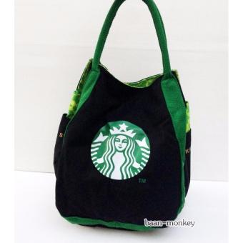 กระเป๋าผ้าสตาร์บัค Starbucks bag ทรงบอลลูน สีดำ กระเป๋าผ้าสตาร์บัค Starbucks bag ทรงบอลลูน สีดำ