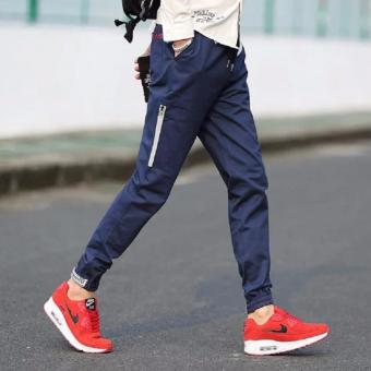 Save กางเกงวอม เอวยางยืด ขาจ้ำยางยืด แต่งซิบ (สีน้ำเงิน) รุ่น 116 Save กางเกงวอม เอวยางยืด ขาจ้ำยางยืด แต่งซิบ (สีน้ำเงิน) รุ่น 116