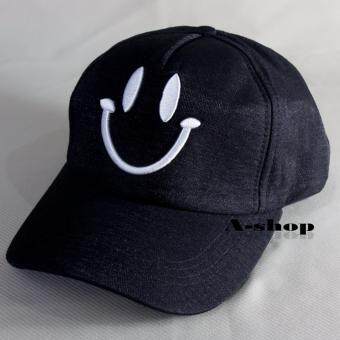 A-shop หมวกแก๊ป หมวกแฟชั่น ผู้หญิง ใบหน้ายิ้ม สีดำ Hat0120-11 A-shop หมวกแก๊ป หมวกแฟชั่น ผู้หญิง ใบหน้ายิ้ม สีดำ Hat0120-11