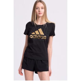 Adidas เสื้อ คอกลม อาดิดาส Women T-Shirt Foil Logo BP8396 BK(850) Adidas เสื้อ คอกลม อาดิดาส Women T-Shirt Foil Logo BP8396 BK(850)