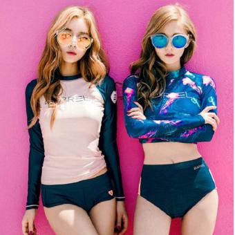 Dolly ชุดว่ายน้ำ 2 ชิ้น แนวสปอร์ต (เสื้อแขนยาวมีบรา + กางเกง) (สีชมพู) รุ่น 1715-6 Dolly ชุดว่ายน้ำ 2 ชิ้น แนวสปอร์ต (เสื้อแขนยาวมีบรา + กางเกง) (สีชมพู) รุ่น 1715-6