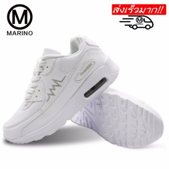 Marino รองเท้านักเรียน-นักศึกษาสีขาว รองเท้าผ้าใบ รองเท้าหนังแฟชั่น No.A021 - White Marino รองเท้านักเรียน-นักศึกษาสีขาว รองเท้าผ้าใบ รองเท้าหนังแฟชั่น No.A021 - White
