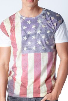 5th Avenue เสื้อยืดคอกลม Classic Usa Full Print (White) 5th Avenue เสื้อยืดคอกลม Classic Usa Full Print (White)