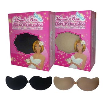 Miracle Bra ซิลิโคนบรา บราปีกนก ฟองน้ำหนา (สีเนื้อ 1 + สีดำ 1) - 2 กล่อง Miracle Bra ซิลิโคนบรา บราปีกนก ฟองน้ำหนา (สีเนื้อ 1 + สีดำ 1) - 2 กล่อง