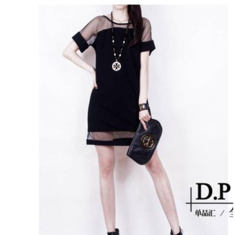 Mod เสื้อยืดแฟชั่นตัวยาว แขนสั้นซีทรู (สีดำ) รุ่น 5220 Mod เสื้อยืดแฟชั่นตัวยาว แขนสั้นซีทรู (สีดำ) รุ่น 5220