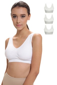 Mary Eve Sport bra white color set - สีขาว 3 ตัว Mary Eve Sport bra white color set - สีขาว 3 ตัว