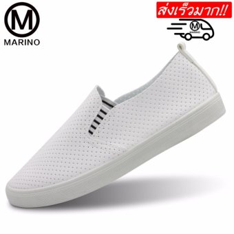 Marino รองเท้าหนังPU รองเท้าคอมฟอร์ท รองเท้าลำลอง รองเท้าแฟชั่น No.A016 - White Marino รองเท้าหนังPU รองเท้าคอมฟอร์ท รองเท้าลำลอง รองเท้าแฟชั่น No.A016 - White