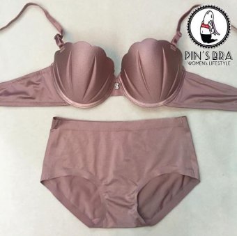 Pinbra เซ็ตชุดชั้นในทรงเปลือยหอย + กางเกงในไร้ตะเข็บ - RoseGold Pinbra เซ็ตชุดชั้นในทรงเปลือยหอย + กางเกงในไร้ตะเข็บ - RoseGold