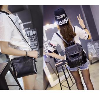 Peimm Modello Fashions Korea กระเป๋าเป้สะพายหลัง + กระเป๋าสะพาย PU สไตส์เกาหลี Peimm Modello Fashions Korea กระเป๋าเป้สะพายหลัง + กระเป๋าสะพาย PU สไตส์เกาหลี