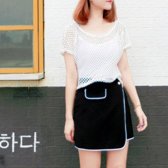 korea เสื้อแฟชั้น ผ้าตาข่าย แขนสั้น คอกลม มีซับใน (สีขาว)รุ่น S554 korea เสื้อแฟชั้น ผ้าตาข่าย แขนสั้น คอกลม มีซับใน (สีขาว)รุ่น S554