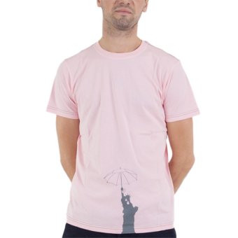 PHIL เสื้อยืดคอกลม ลายเทพีเสรีภาพกางร่ม - สีชมพู PHIL เสื้อยืดคอกลม ลายเทพีเสรีภาพกางร่ม - สีชมพู