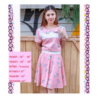 Pitchaya เดรสทำงานสีดำลายดอกไม้ di07 (สีชมพู) Pitchaya เดรสทำงานสีดำลายดอกไม้ di07 (สีชมพู)