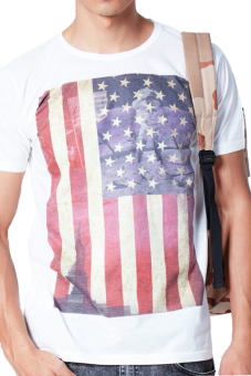 5th Avenue เสื้อยืดคอกลม Classic Usa Front Print (White) 5th Avenue เสื้อยืดคอกลม Classic Usa Front Print (White)