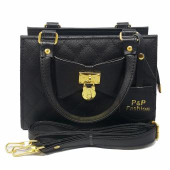 P&P Fashion Women Bag กระเป๋าถือแฟชั่นพร้อมสะพายข้างขายดี (สีดำ) P&P Fashion Women Bag กระเป๋าถือแฟชั่นพร้อมสะพายข้างขายดี (สีดำ)
