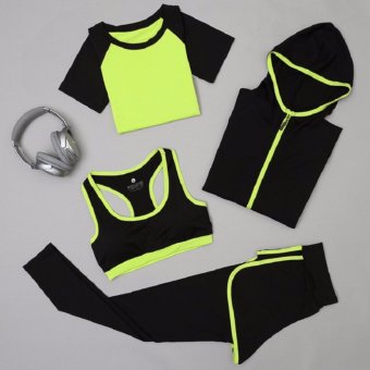 Dolly Set ชุดออกกำลังกาย4 ชิ้น เสื้อแขนสั้น(792) +บรา(802) +กางเกงขายาว(9004) +เสื้อคลุม(278) สีเขียว Dolly Set ชุดออกกำลังกาย4 ชิ้น เสื้อแขนสั้น(792) +บรา(802) +กางเกงขายาว(9004) +เสื้อคลุม(278) สีเขียว