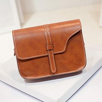 Bag Fashion กระเป๋าสะพายพาดลำตัว กระเป๋าหนังแฟชั่นจิ๋ว รุ่น1105 (สีน้ำตาล) image