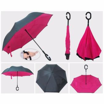 Play Us ร่มกลับด้าน Reverse Umbrella 2 ชั้น มือด้ามจับตัว C สีชมพูเข้ม รุุ่น AA11439 Play Us ร่มกลับด้าน Reverse Umbrella 2 ชั้น มือด้ามจับตัว C สีชมพูเข้ม รุุ่น AA11439