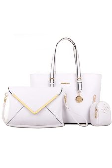 RichCoco SET กระเป๋าแฟชั่นเกาหลี + กระเป๋าถือผู้หญิง + กระเป๋าสะพายข้าง เซ็ต 3 ใบ (สีขาว) RichCoco SET กระเป๋าแฟชั่นเกาหลี + กระเป๋าถือผู้หญิง + กระเป๋าสะพายข้าง เซ็ต 3 ใบ (สีขาว)