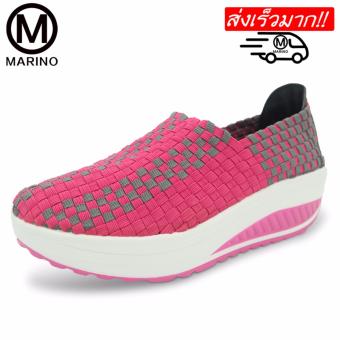 Marino รองเท้าคอมฟอร์ท รองเท้าเสริมความสูงสำหรับผู้หญิง รองเท้าแฟชั่น No.A017 - Pink Marino รองเท้าคอมฟอร์ท รองเท้าเสริมความสูงสำหรับผู้หญิง รองเท้าแฟชั่น No.A017 - Pink