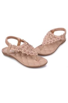 รองเท้าสตรีดอกไม้โบฮีเมีย femininas sandalias ลำลองรองเท้าหนังสตรีแฟลต (สีเบจ)-ระหว่างประเทศ รองเท้าสตรีดอกไม้โบฮีเมีย femininas sandalias ลำลองรองเท้าหนังสตรีแฟลต (สีเบจ)-ระหว่างประเทศ